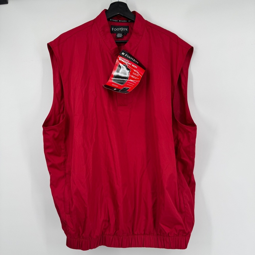 NEW FootJoy Red Performance Windshirt Mens Large Golf Vest Lightweight NWT